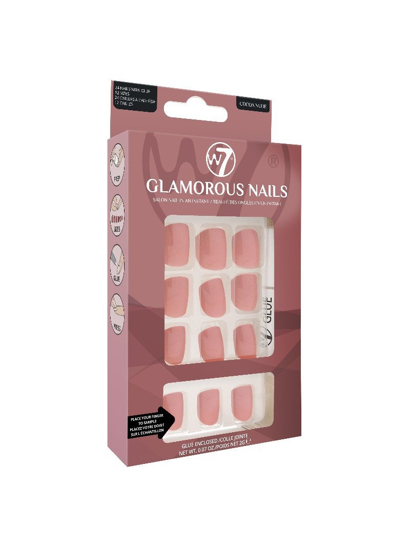 W7W7 Glamorous Nails Cocoa Nude False Nails- Beauty Full Time