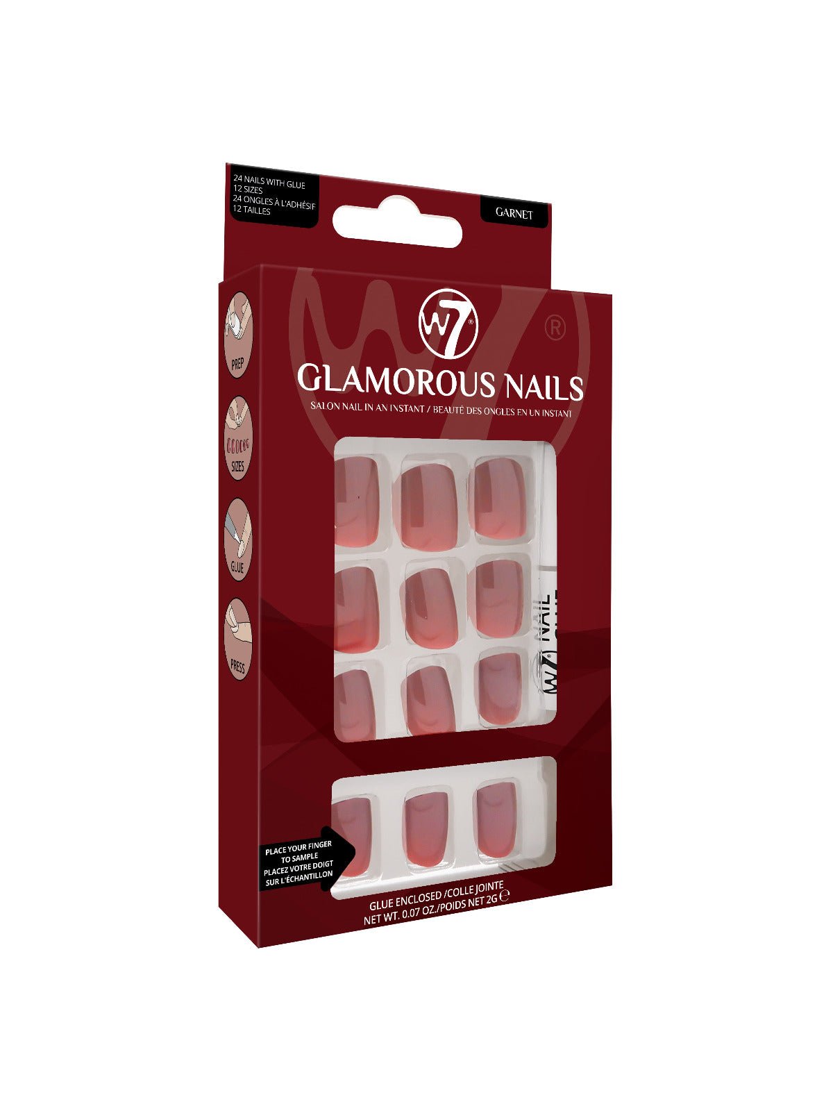 W7W7 Glamorous Nails Garnet False Nails- Beauty Full Time