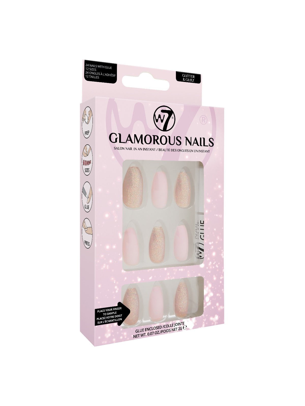 W7W7 Glamorous Nails Glitter & Glitz False Nails- Beauty Full Time