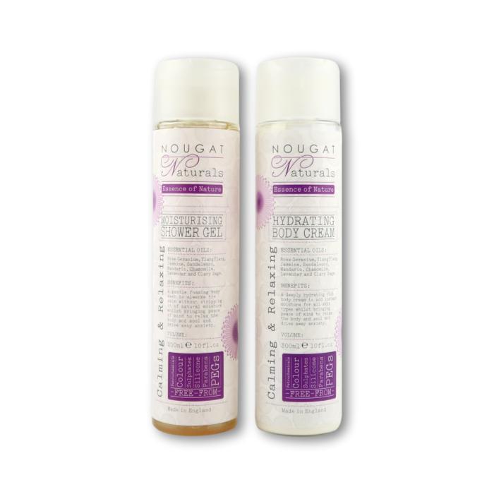 Nougat London BeautyNougat Naturals Calming & Relaxing Shower Gel & Body Cream Duo 300ml Gift Set- Beauty Full Time